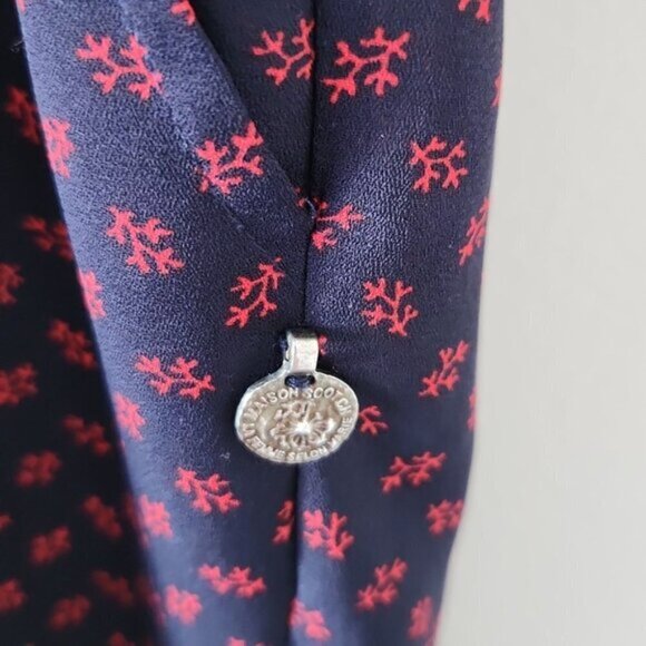 MAISON SCOTCH | Hawaiian jumpsuit hibiscus navy coral red sz 6 - Picture 10 of 11